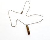 Victorian Sterling Moss Agate Pendant Necklace