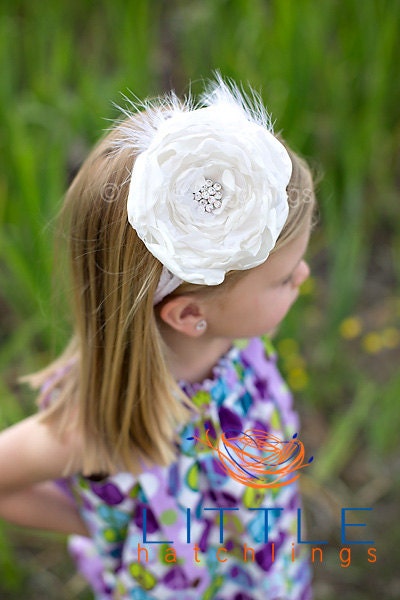 Weddings, baptisms, Christening, bridal, flower girls, white, flower, hairband, headband, hair clip, girls, infants, toddlers, baby