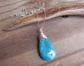 Turquoise pendant necklace, December birthstone necklace, genuine Turquoise pendant, turquoise jewelry