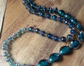 Teal glass Necklace