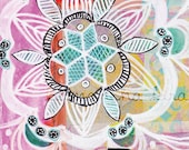 BE mandala Mixed Media Painting PRINT 5"x7"