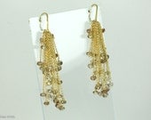 Gold Chain Fringe Earrings with Smooth Andalusite Rondelles AC0695 by Ashley Childs