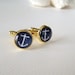 Anchor Cuff links in Navy Blue and Gold - Nautical Beach Wedding - cufflinks for Groom Best Man Graduate or Father's Day