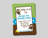 Monkey Birthday Invitation Monkey Birthday Party Invites Boys Printable Il_170x135