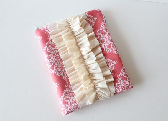 iPad sleeve / iPad case -- coral & mint