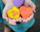 Valentine's Day Conversation Heart Felt Clip You Choose the Color Saying