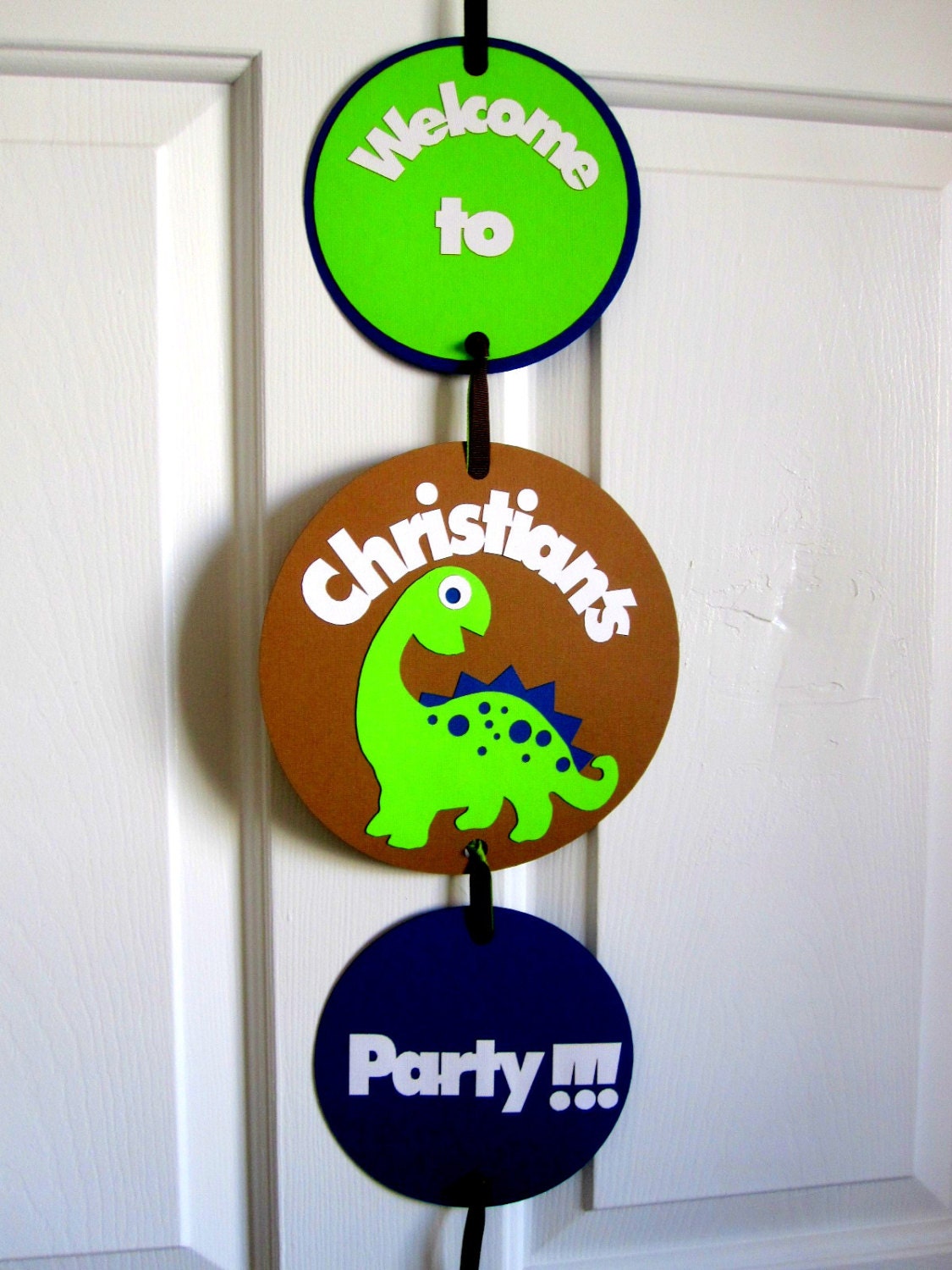 Personalized Dino Door sign , 3 piece Welcome to "Name" birthday Party door sign A533 Il_570xn