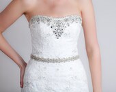 Bridal Belt Sash with Czech Crystals All Around  - made to order