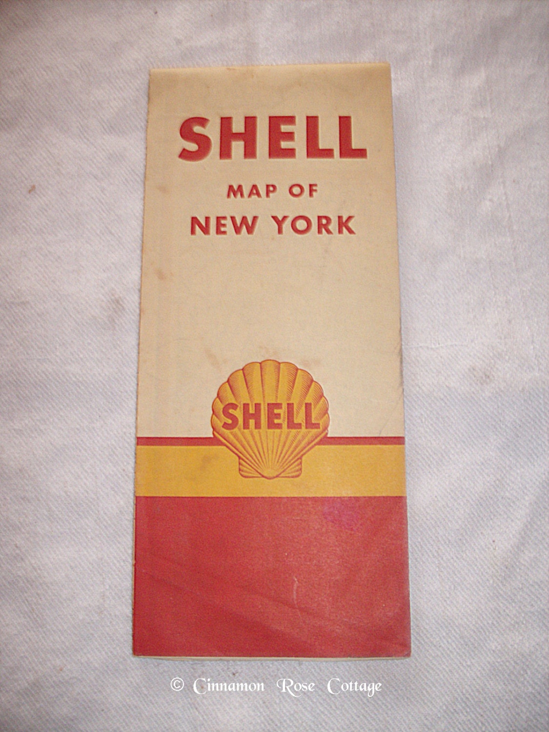 Vintage 1960's Shell Gas Station New York State Map - Road Trip - Retro - Graphics - Automobilia - Mixed Media - Altered Arts