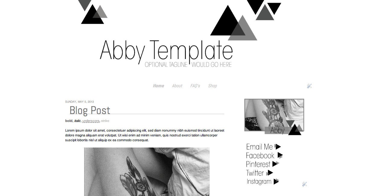 Abby Template   ///   Pre-made Blogger Template, 3 Colour Options