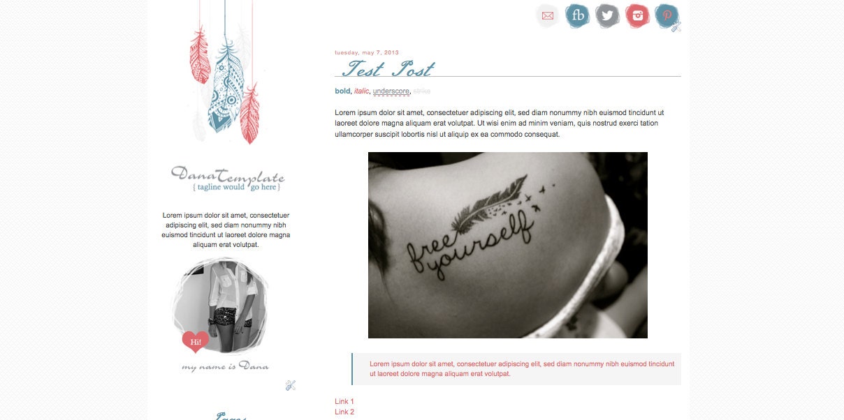 Dana Template   //   Pre-made Blogger Template