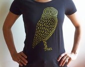 Organic Gold Owl Scoop Neck T-Shirt