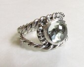 Green Amethyst Twisted Up Ring