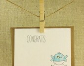 Handmade New Baby Card - Girl or Boy - Congrats