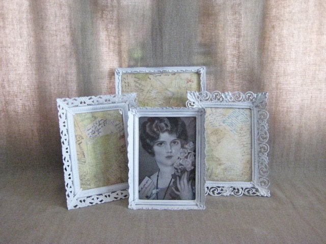 Shabby White Frame Collection for Wedding or Home Decor - dewdropdaisies