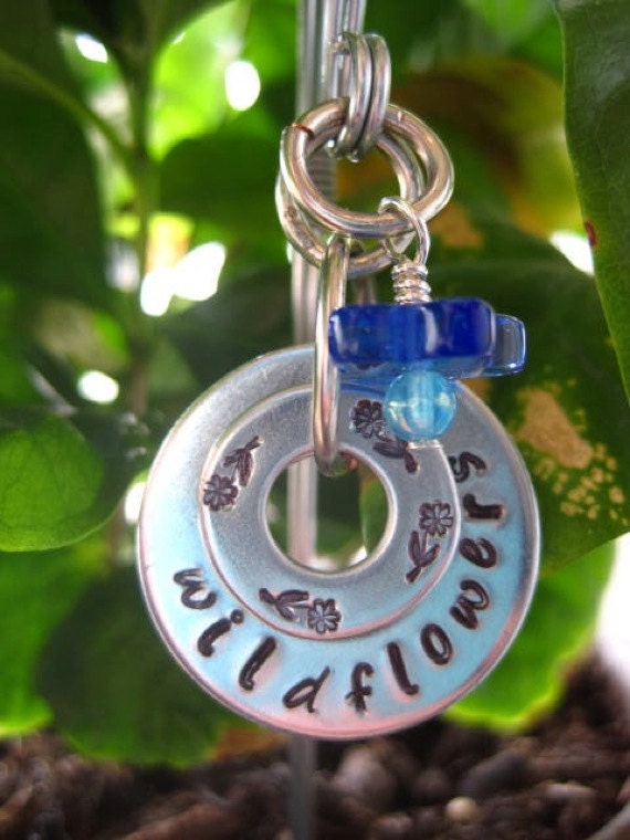 Hand Stamped Wildflowers Garden Marker Stake