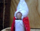Waldorf Valentine Peg Doll, Waldorf Gnome, white, red, pink, love, heart