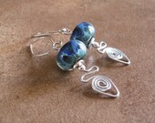 Artisan Lampwork Glass Earrings with Wire Wrapping