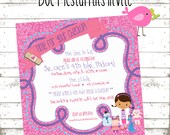 Doc McStuffins Inspired Collection: Set of 12, 5x5 Invites w/envelopes.Personalized. Made to Order. Glitter. Doc. Band aid. Il_170x135