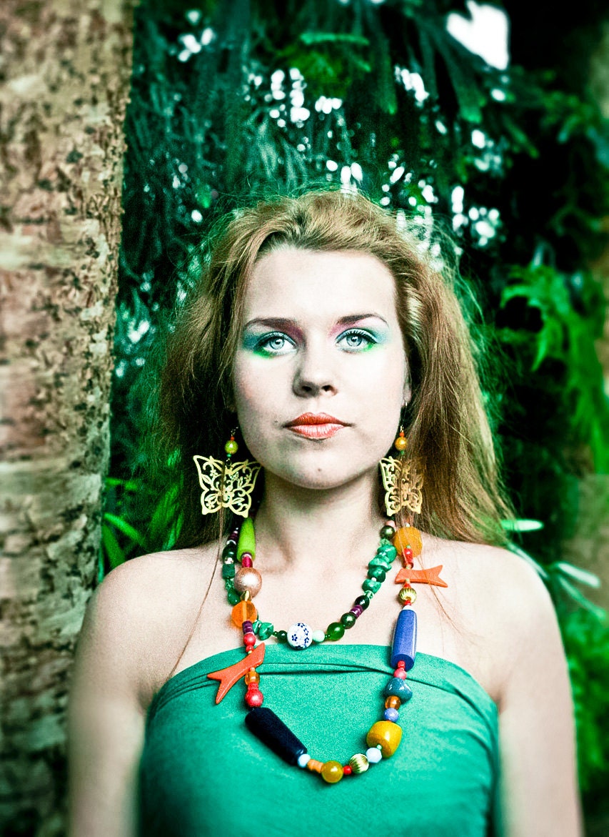 Jungle Girl Tribal Necklace and Earrings