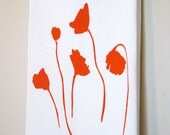 Red Poppies Wildflower Tea Towel