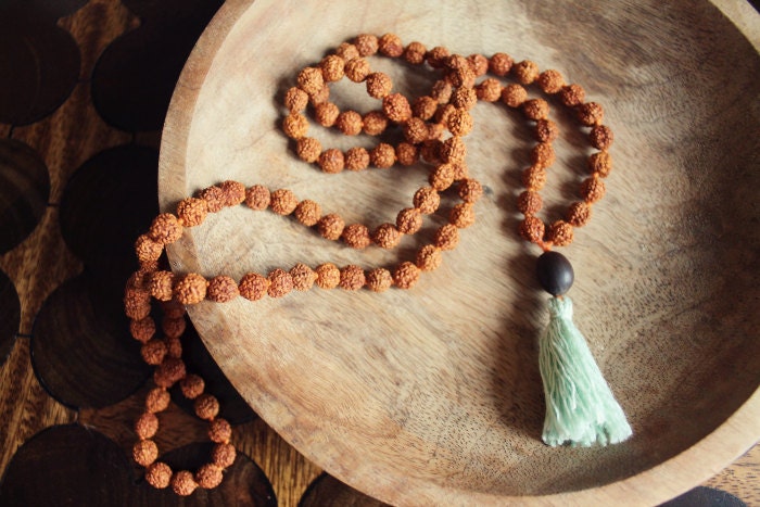 Mint,  Lotus Seed & Rudraksha Mala Beads.