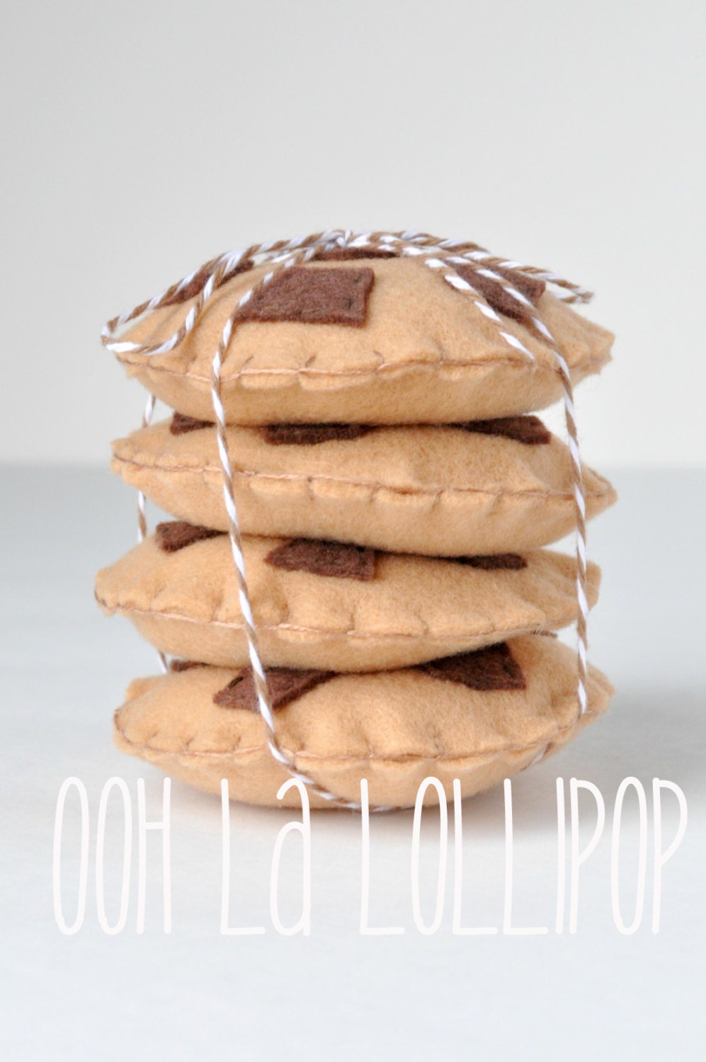 Chocolate Chunk Felt Cookies, set of four