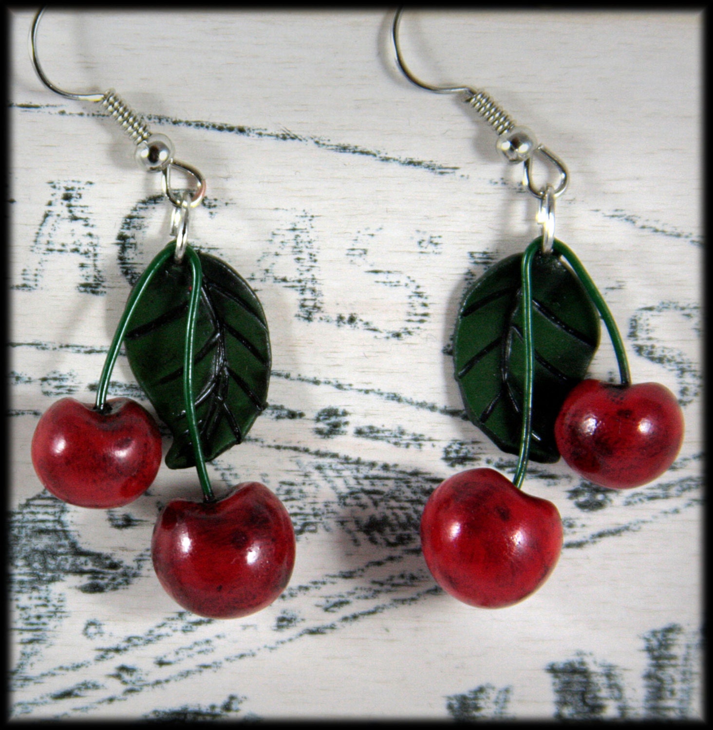 Cherries Earrings, Jewelry, Handmade