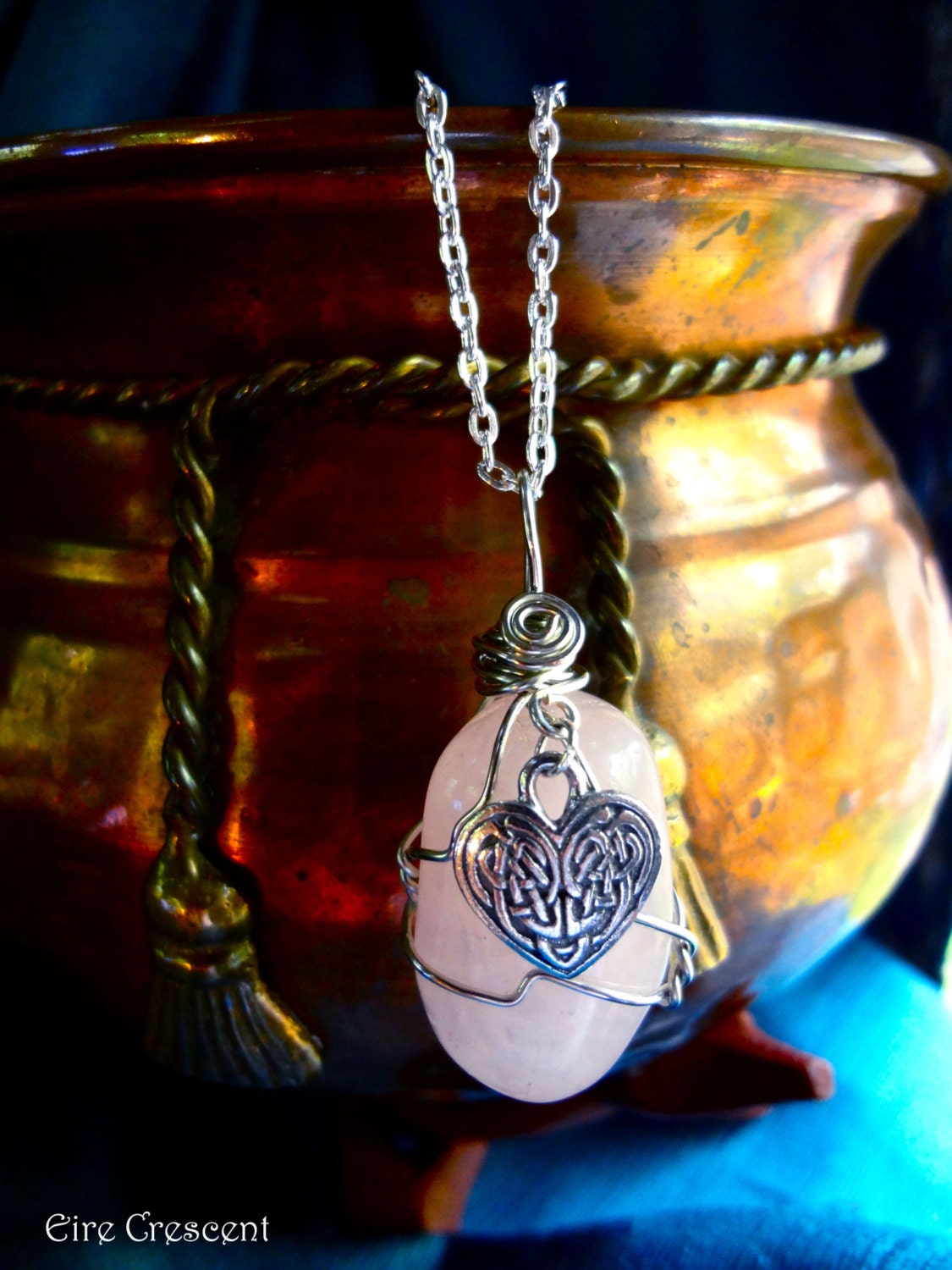 Celtic Rose Quartz Necklace