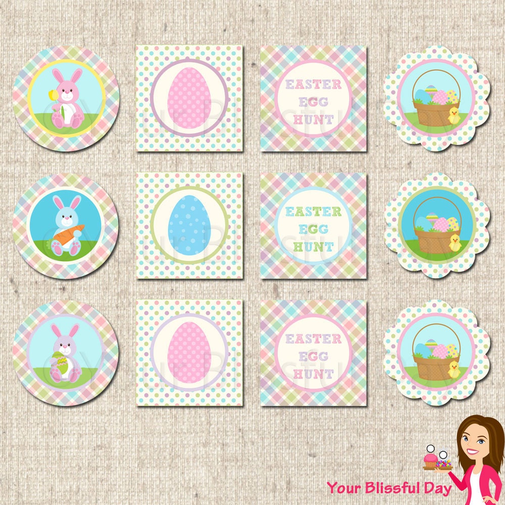 PRINTABLE Easter Bunny Egg Hunt Party Circles (Character of your choice) Il_170x135