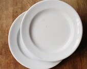 Pair of Early English White Ironstone Dinner Plates