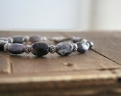 Black Opal Gemstone Bracelet with Magnetic Clasp