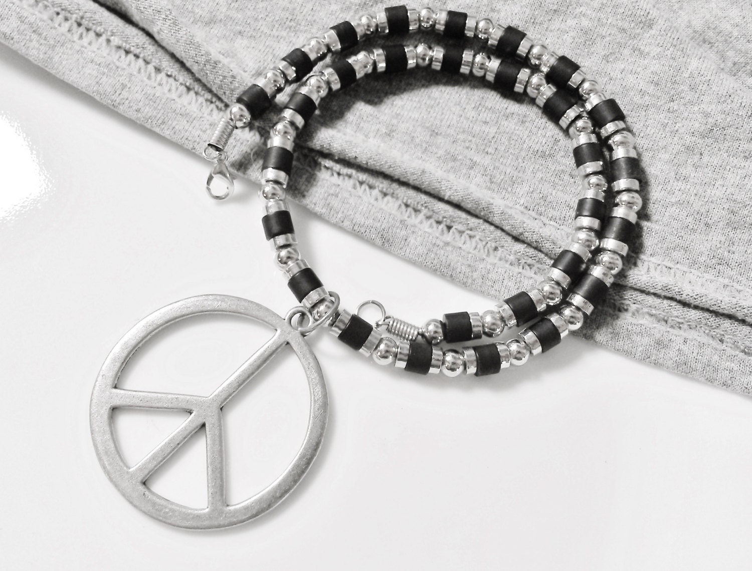 Peace Sign Necklace Hippie Jewelry Guy Jewelry Teen Boy Girl Women Metal