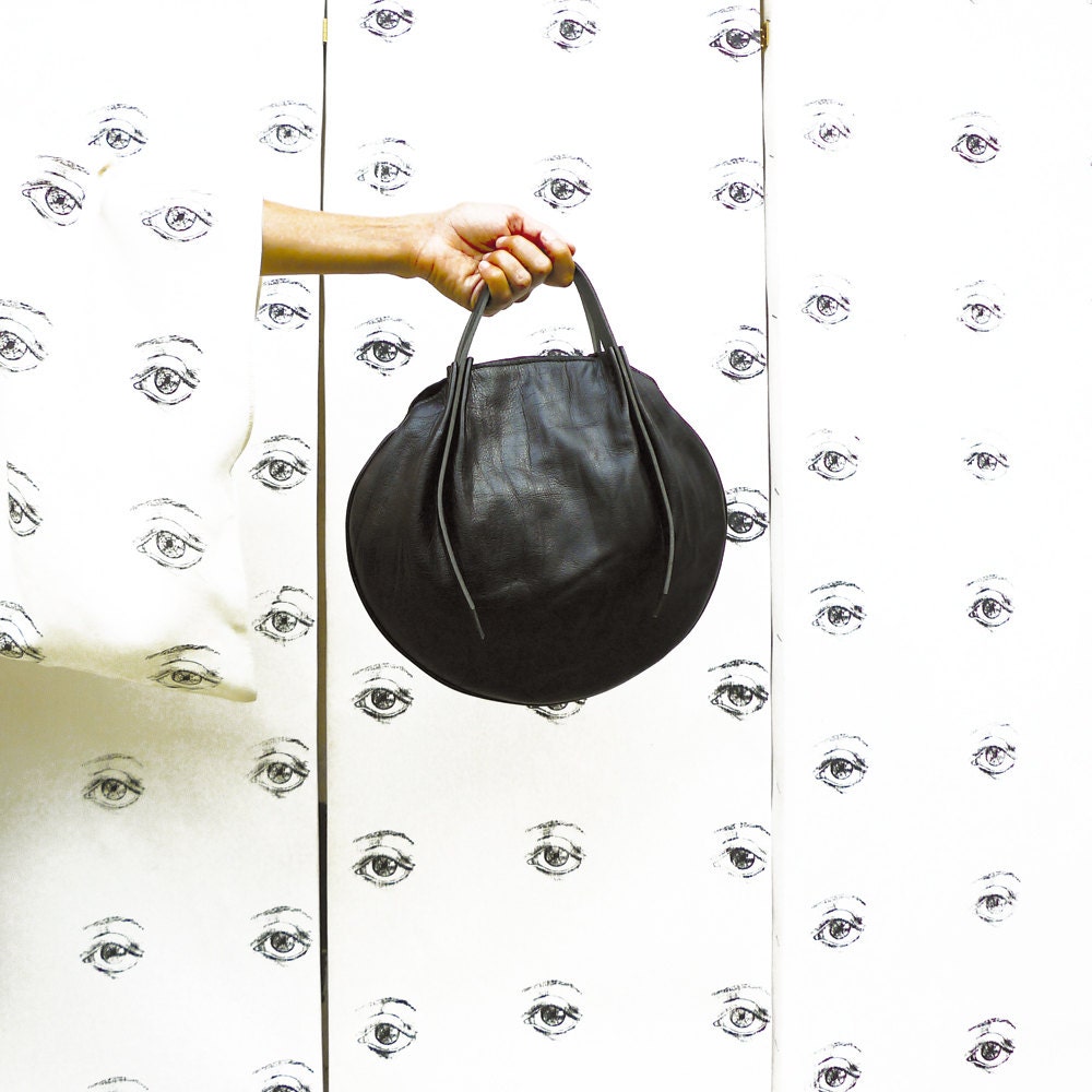 Leather tote bag - made in italy - Filomena round handbag - ss2013