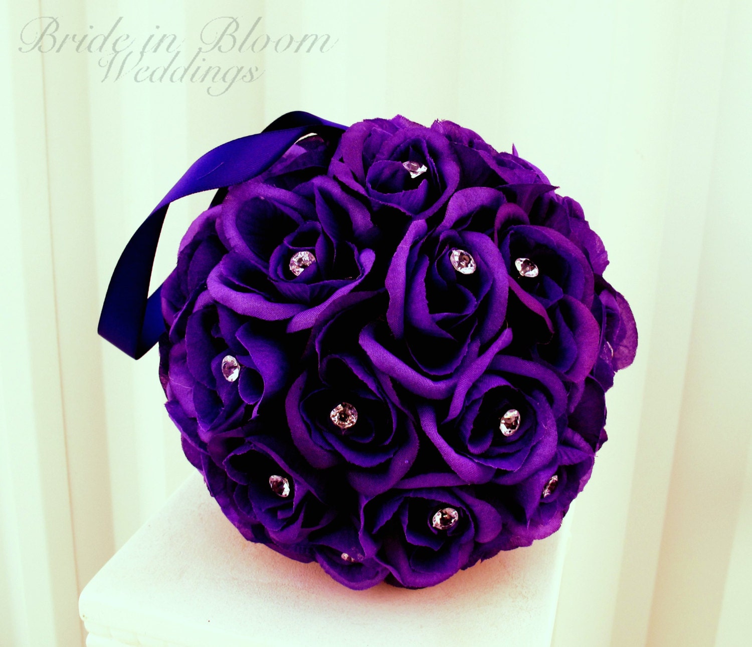 Wedding flower balls flower girl pomander purple bouquet kissing ball wedding decoration