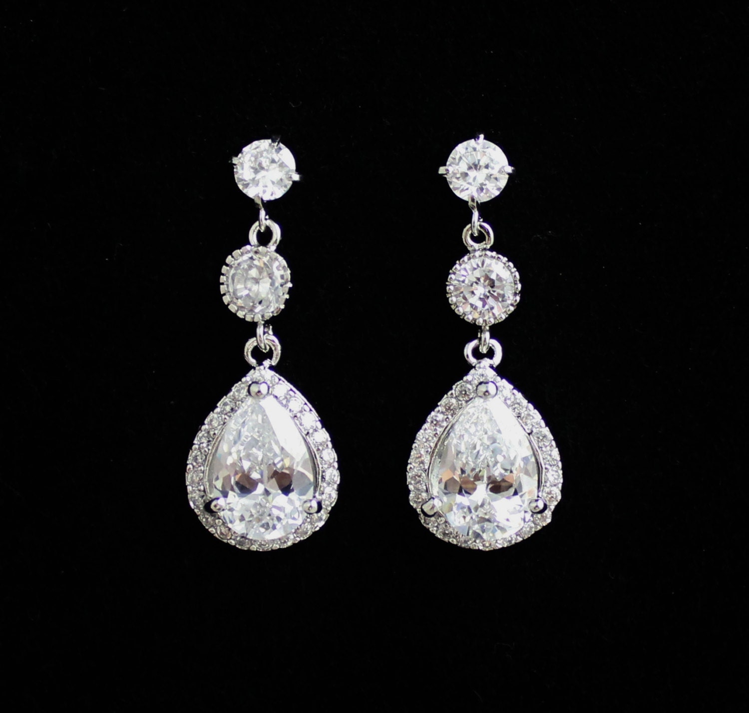 Crystal Bridal Earrings, Crystal Teardrop Wedding earrings, Bridal Jewelry, Wedding Jewelry, Bridesmaids gift earrings  CHARLIE