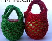 US Terms Mini Crochet Gift Bag Apple Cozy PDF Pattern