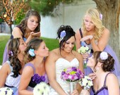 Mismatched Bridesmaid Bridal Flower CombsFlower Fascinators Custom Colors Set of 5 Bridesmaids Hair Accessory,Bridesmaids gift