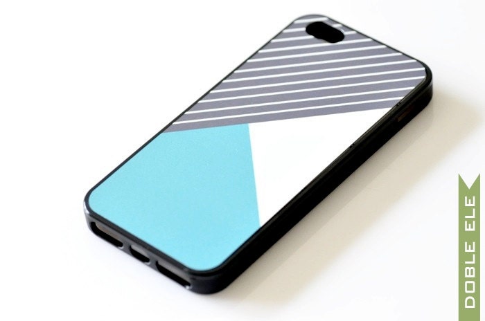 Color-blocking iPhone Case - Geometric Light Blue