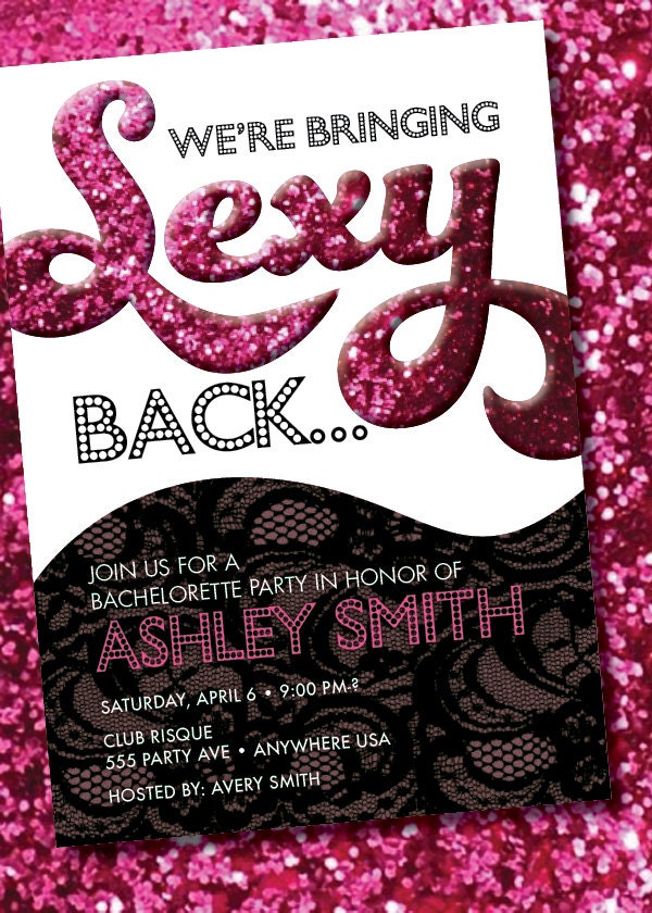 DIY Printable Bachelorette Party Invitation or Lingerie Shower Invitation Il_570xn