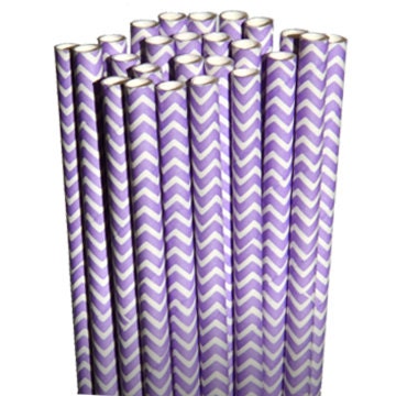 Chevron Zigzag Light Purple Party Paper Straws - Cake Pop Sticks - Pixie Sticks - Qty 25 Il_170x135