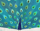 Patterned Peacock Print 12"x12"