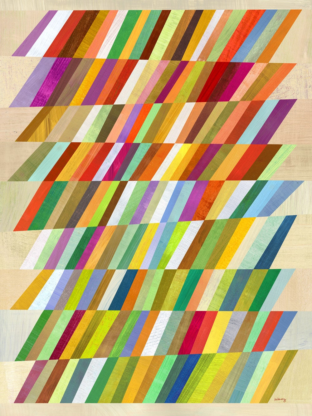 Slanted, Abstract Art Print 12"x16"