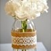 Rustic burlap and lace vase, rustic wedding vase, shabby chic home decor, cottage home decor/container