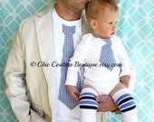 New Dad Set of 2, Dad & Baby Boy Tie Shirts.  Tshirt for Daddy and Onesie for Son.  Baby's 1st Father's Day Gift SET, Wedding.