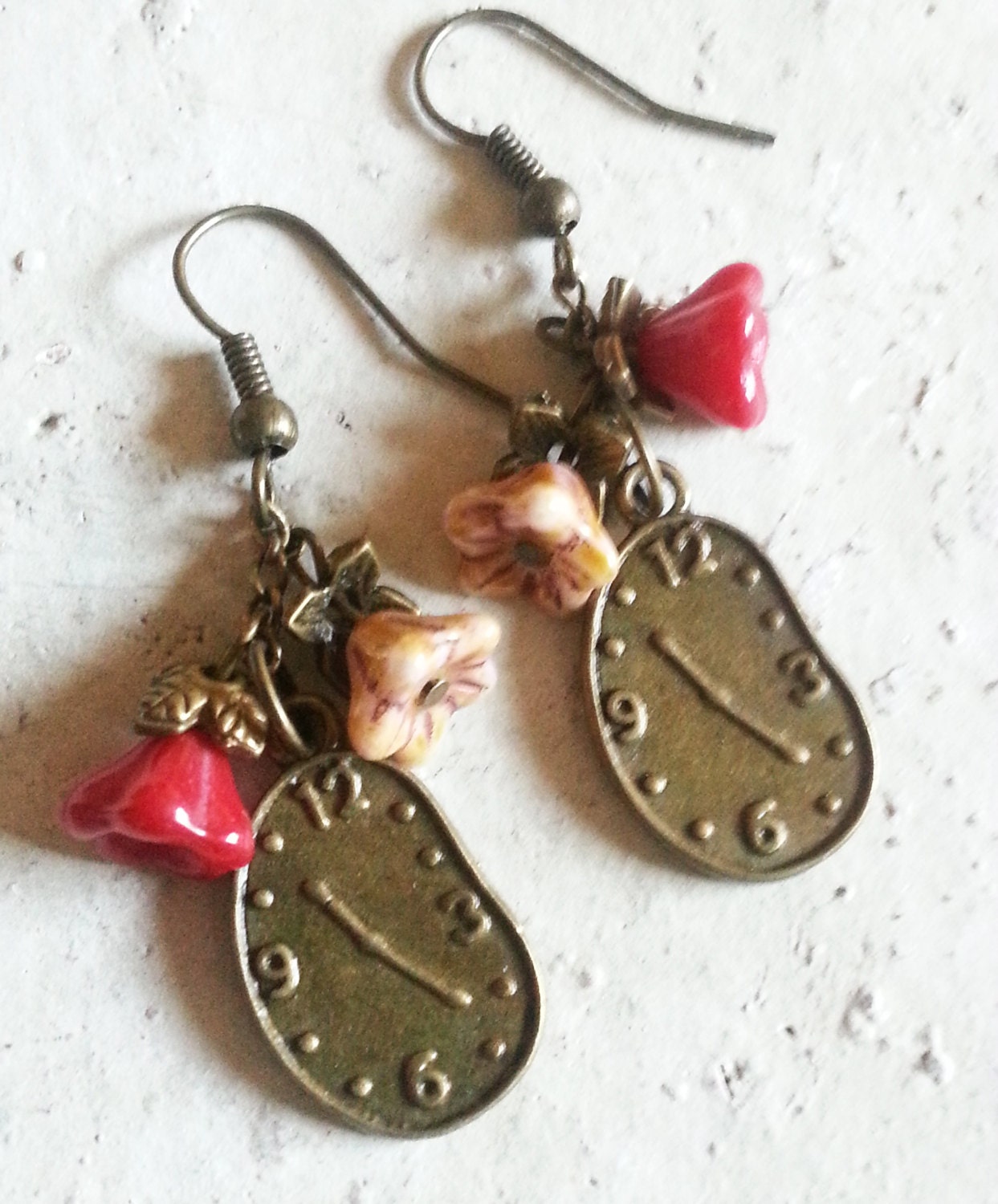 Salvador Dali Persistence of Memory / Alice in Wonderland Inspired Earrings