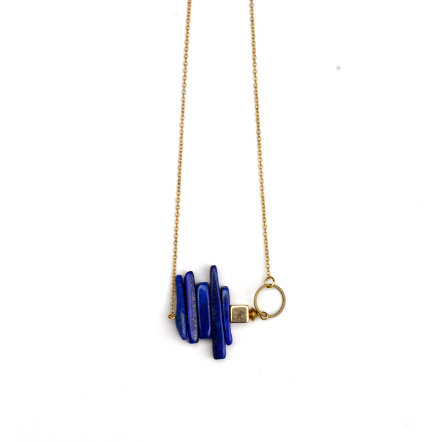 Asymmetrical Lapis Lazuli Necklace
