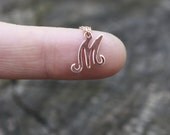 Rose Gold Necklace - Script Initial Necklace . Letter, Monogram . Personalized Mommy Necklace . Graduation Gift