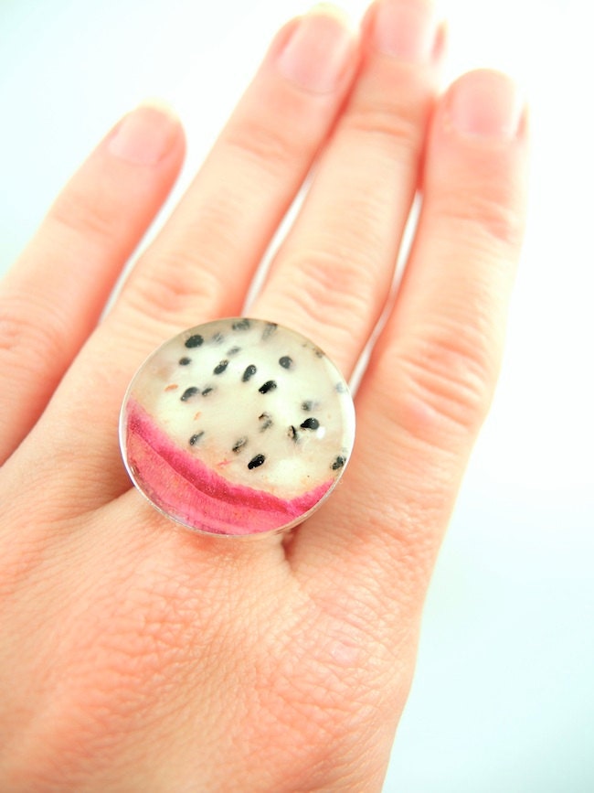 Dragonfruit Ring - Fruit Jewelry - Vegan Jewelry