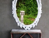 Ornate Oval White Mirror Shabby Chic Cottage Chic Farmhouse